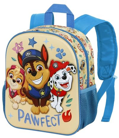 Paw Patrol Patrulla Canina-Mochila 3D Pequeña, 26 x 31 cm, Capacidad 8.5 L, Azul Friendship