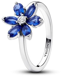 PANDORA Timeless Funkelndes Herbarium Cluster Ring aus Sterling Silber mit künstlichen Kristallen verziert, Größe: 58, 193000C01-58