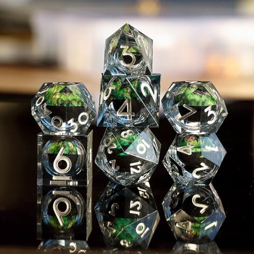 DND Würfel Set Spinnen Augapfel Polyedrische Harz Spielwürfel Scharfkantige D&D Rollenspiel-Würfel für Dungeons and Dragons RPG MTG Ttrpg Pathfinder Rollenspiel D20 D12 D10 D8 D6 D4 mit Geschenkbox