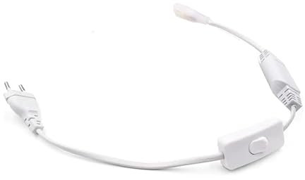 Wisada EU Netzstecker mit Schalter für 220V 288LEDs/m,360LEDs/m Kein Bleidraht COB Neon LED Streifen Band Tape Light Netzteiladapter (Ohne Lichtleiste)