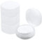 Etenpo Plastic Cotton Round Holder Cosmetic Cotton PadHolder Multiple Colors Portable Travel and SealedSuitable for Makeup Remover BallsBeads 4 Pack (Whitish-Transparent)