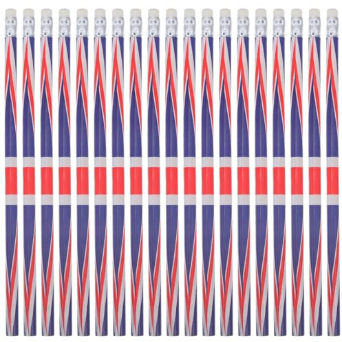 LALAFINA Matite Di Fidanzamento 60 Pezzi Matite Bandiera Inglese in Legno Per La Scuola