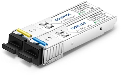 QINIYEK 1 Paar Simplex SC Modul 3KM, 1,25 G Single-Mode-Faserstecker, SFP-WDM-SM 1000BASE BiDi 1310 nm/1550 nm SFP Transceiver-Modul
