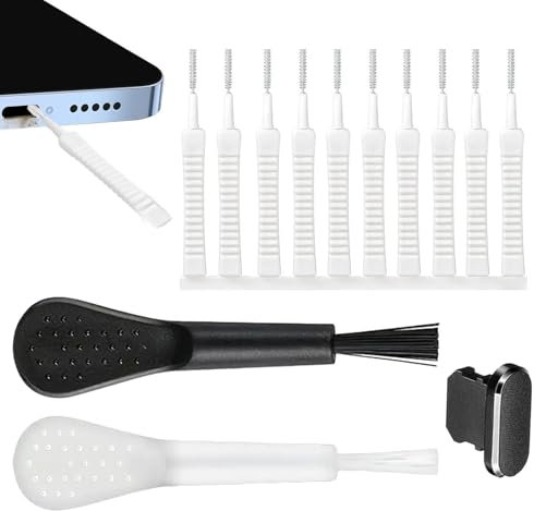 Cell Phone Port Cleaning Brush - 13 Anti-Slip Smartphone Speaker Cleaner, Mobile Phone Speaker Cleaning Kit | Reusable Portable Cleaning Brush with Soft Bristles for Headphones, Phone Speaker