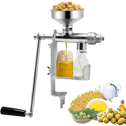 WXFKLDJ Macchina per La Spremitura Dell'olio Estrattore D'olio Manuale Pressa per Olive in Acciaio Inossidabile Pressa per Olio di Noci E Semi Piccolo Estrattore D'olio Domestico Macchina