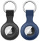 【2 STÜCK】 Wanme Hülle für Apple AirTag Anhänger mit Schlüsselanhänger, AirTags Silikon Tragbar Keyring Abdeckung, Schutzhülle für Apple AirTag Case Tracker (Schwarz+Marineblau)