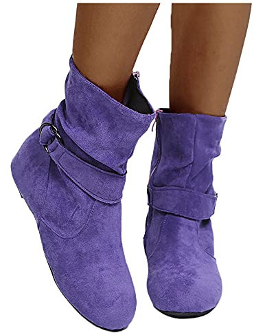 Boots Femme Pied Large, Bottes pour Femme Pieds Larges Cuir Boots Souple Fantaisie Bottes Mollet Large Confortable Bottine Hiver Grande Taille Chaussure