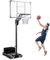 GYMAX Basketballkorb Outdoor Verstellbare Korbhöhe 149 bis 305 cm, Basketballständer mit bruchsichere Rückwand, Rollen & Gewichtssack, Basketballkorb mit Ständer für Kinder/Jugendliche