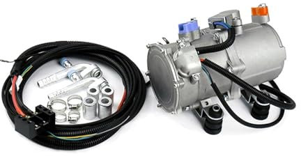 Compresor eléctrico Integrado de 12 V y 24 V Compatible con compresor de Aire Acondicionado automático Compatible con camión, Caravana, Tractor, vehículo con Aire Acondicionado