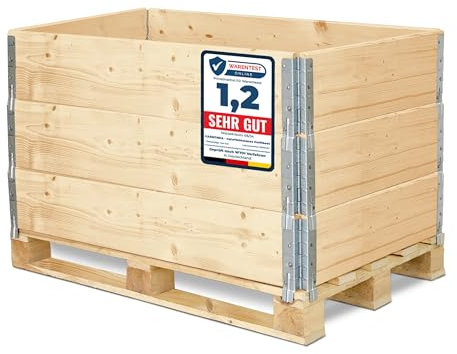 Garronda Holzaufsatzrahmen für Palette Aufbewahrungskiste aus Holz Palettenaufsatzrahmen Holzkiste (ohne Palette) Natural 3 Stück 120x80x20 cm GD-0096