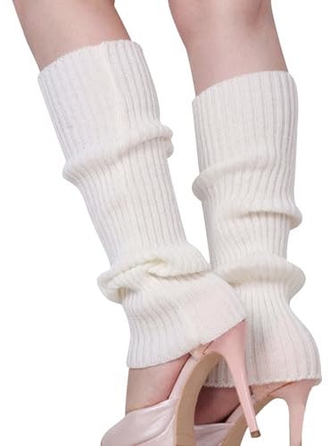xianshi Stulpen Damen,Stulpen Weiß,Leg Warmers,Beinwärmer Für Leg,Warmers Für Winter,Warme Weiß Arm,Beinstulpen Weiße Beige,Hohe Longlegs,Plüsch Weisse Armwärmer Bein,Damen-Beinstulpen,Legwarmers