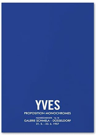 Orjdjz Wxkbl Abstrakte Yves Klein Poster Ausstellung Blaue Wandkunst Yves Klein Leinwand Malerei Yves Klein Drucke Für Wohnzimmer Wanddekoration Bild 50x75cm Rahmenlos