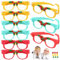 9 Stück Bauklötze Brille: Bausteine Brillen-Set, Party Brille Lustig mit DIY Blöcken, Building Bricks Gläser, Bausteine Brillen Party Zubehör, für Kinder Partys Geburtstag, Bauklötze Themen Party