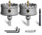 METOTY Lot de 2 scies cloches en métal, 70 mm, en carbure de tungstène, avec un foret supplémentaire nitré gratuit et une clé en L, pour acier, fer, aluminium, métal