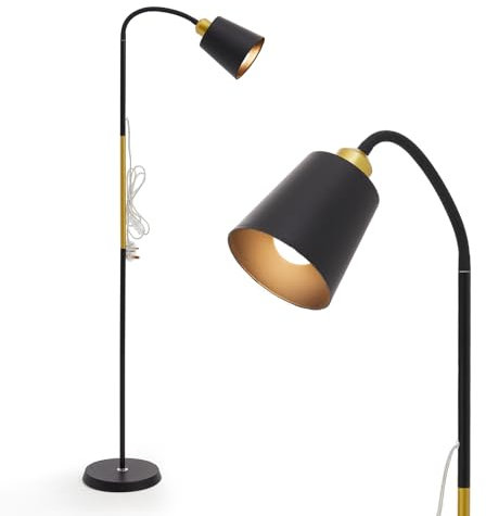 INMOZATA Floor Lamp, Retro Arch Standing Lamp, Adjustable Head Reading Floor Lamps for Living Room, Bedroom, Office, E27 Socket