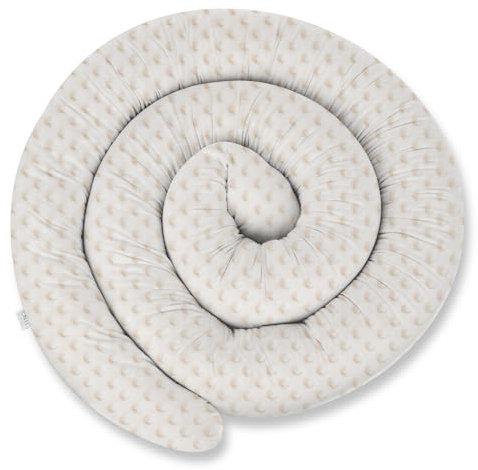XXL 200 cm Bettschlange für Allergiker Bettkissen Stillkissen Bettrolle Zierkissen Bettumrandung Schlange Handmade 100% Baumwolle ekmTRADE (91 – Minky Beige, 200 cm)
