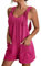 Linen Dungarees for Women UK Summer Casual Sleeveless Rompers Loose Adjustable Strappy Short Overalls Jumpsuits Ofertas Del Dia De Hoy Relampago Hot Pink