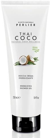 Perlier, Doccia Crema Energizzante Thai Coco, Tonificante con Olio Vergine di Cocco, Idrata e Nutre la Pelle, Ideale Per il Benessere Quotidiano, 250 ml