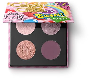KIKO Milano Candy Crush™ Multi Finish Eyeshadow Palette 01, Palette Con 4 Ombretti Dal Finish Opaco, Metallico E Brillante
