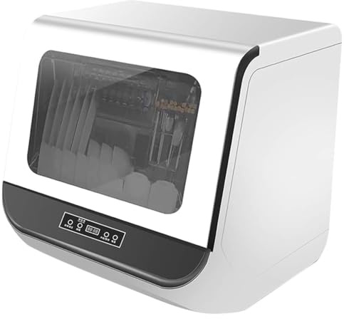 Portable Small Dishwasher with High-Temp Cleaning, Installation-Free, for Apartments, RVs & Offices, Holds 6 Place Settings (White)