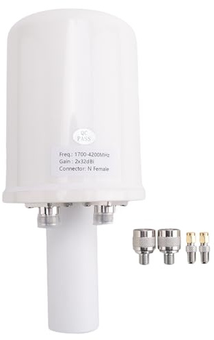Flaroey Corne d'alimentation D'Antenne 5G à Double Polarisation en 1700-4200 MHz WiFi 3G 4G 5G Réflecteur Parabolique 2X 32 DBI Uniquement Alimentation