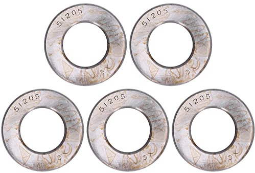 Axial-Kugellager aus Stahl, hohe Genauigkeit, axiales Lastlager für Kranhaken, vertikale Wasserpumpen, 5-teiliges Set, Größenbereich 25 mm bis 40 mm (51205)