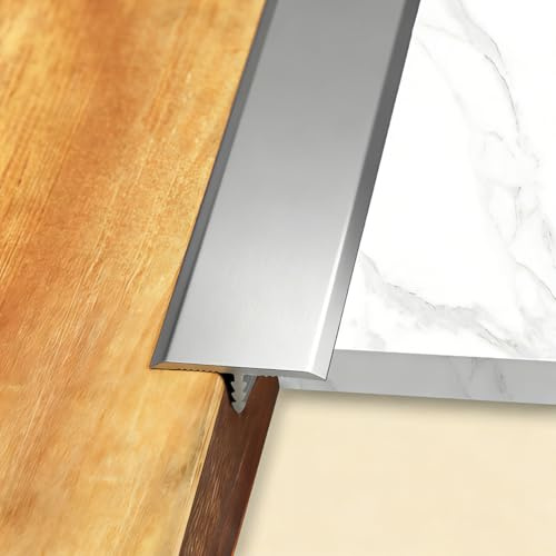 Marsred 3 Stück T-Profil Aluminium, 900 x 33mm Übergangsprofil Bodenleisten Abdeckleisten für Türschwellen und Verbindungsböden von Laminatdielenfliesen, Silber