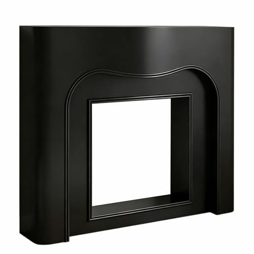 Soggiorno Mobile for caminetto decorativo con cornice for moderno curvo in bianco e nero Decorazione(Nero)