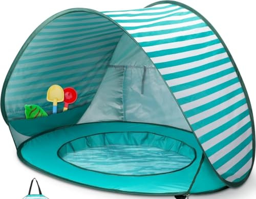Tienda Playa Bebe con Piscina Bebe con Parasol, Refugio PortáTil para Playa Bebe Y JardíN, Piscina Playa Bebe para Picnic, Arena, Terraza Y Vacaciones De Verano