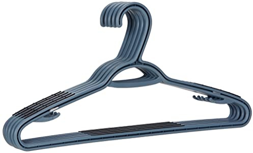 Domopak Living 8001410073693 Set 5 Kleiderbügel, Kunststoff, grau, 0,8 x 42 x 21,5 cm