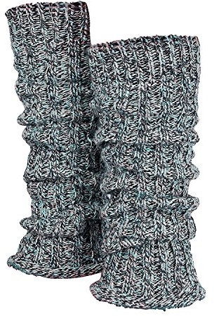 Tobeni 1 Paar Damen-Stulpen Wolle Kuschelig Weich Multicolour Beinwärmer für Frauen Ideal für Sport und Winter Farbe Blau-Meliert Grösse One Size