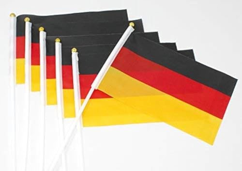 molinoRC 12x Deutschland Flagge klein 20 x 14 cm - wetterbeständig mit 30 cm Stab zum Halten oder Hinstellen - Deutschland Fahne - Deutschland Fanartikel