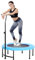 HOMCOM 40'' Trampoline Rebounder Indoor Outdoor Adult Mini Jumper with Adjustable Handle Blue