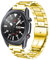 DEALELE Armband Kompatibel mit Samsung Galaxy Watch 46mm / Galaxy 3 45mm / Huawei Watch GT5 / GT5 Pro 46mm / 4/4 pro / 3/3 Pro / GT4 / GT3 46mm, 22mm Edelstahl Metall Armbänder, Gold
