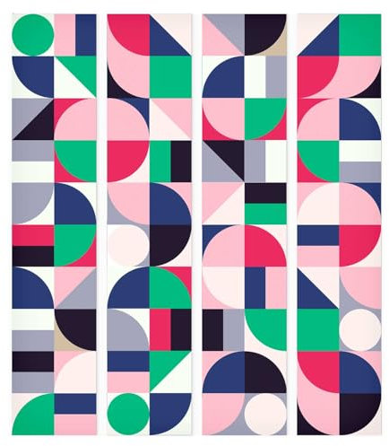 murando Papier Peint intissé PURO 10 m Décoration Murale XXL Poster Tableaux Muraux Tapisserie Photo Panneau décoratif Photo sur le mur Trompe l'oeil geometrique vert rose gris f-B-0164-j-b