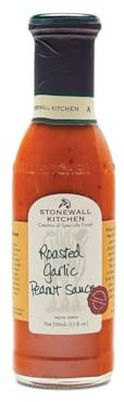 Stonewall Kitchen Roasted Garlic Peanut Sauce, 330 ml – Deftige BBQ-Sauce mit geröstetem Knoblauch und Erdnüssen, ideal als Grillsauce oder Fonduesauce