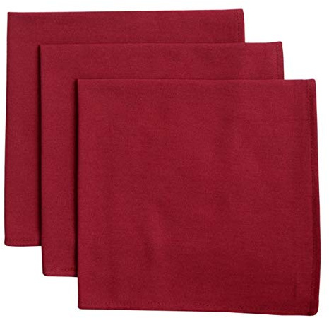 GARIELLA® Stoffservietten im 3er-Pack, 100% Baumwolle, dunkelrot, 45x45 cm, 4-seitig eingesäumt, Gastronomiequalität, Bordeaux