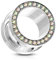 beyoutifulthings Ohr-Tunnel Zirkonia-Rand Silber Regenbogen Ohr-Piercing Edelstahl Ohr-Schmuck Screw Fit Flesh Plug Schraub-Verschluss 6mm