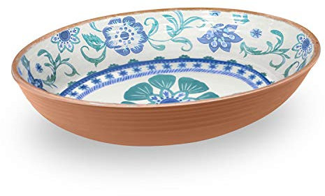 Servierschüssel aus Melamin/Kunststoff, oval, türkis, für Grillen, Picknick