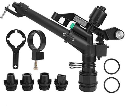 keyren Aspersor Giratorio, plástico DN25 Rosca Hembra Negro Ajustable Aspersor Giratorio de jardín de 360 Grados, Accesorios de riego para área de huerto agrícola