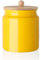 Sweejar Ceramic Kitchen Canisters, 28 FLOZ Porcelain Food Storage Jar with Airtight Seal Wooden Lid, Home Container Serving for Coffee Beans, Tea-leave, Sugar, Salt and More, Tool Bucket (Yellow)