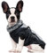 Hundemantel mit Geschirr - Hundejacke für mittelgroße Hunde Winter - Wasserabweisender & Warmer Wintermantel Winterjacke mit Pelzkragen & Reißverschluss Silbergrau 2XL