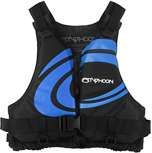 Typhoon Yalu XT 50n Buoyancy Jacket Typhoon Yalu Wave Front Zipper 50N Buoyancy Aid - Canoe Kayak Dinghy SUP Jacket (Black/Blue, XS-S weights 30-50KGS)