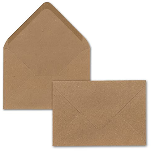 Briefumschläge in Sandbraun (braun)- 50 Stück - DIN C5 Kuverts 22,0 x 15,4 cm - Kraftpapier - Nassklebung ohne Fenster - Weihnachten, Grußkarten - Serie FarbenFroh