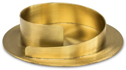 WikaKerzen Kerzenleuchter für Kerzen - Kerzenständer aus Gold & Silber gebürstetem Messing - Kerzenhalter für Hochzeits-, Kommunions- & Taufkerzen (Ø 8cm, Gold)