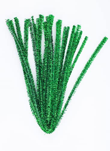 15 glitzer glitter pfeifenreiniger pfeifenputzer bunt zum basteln in grün 50cm lang Ø 8mm Chenilledraht Biegeplüsch pipe cleaner