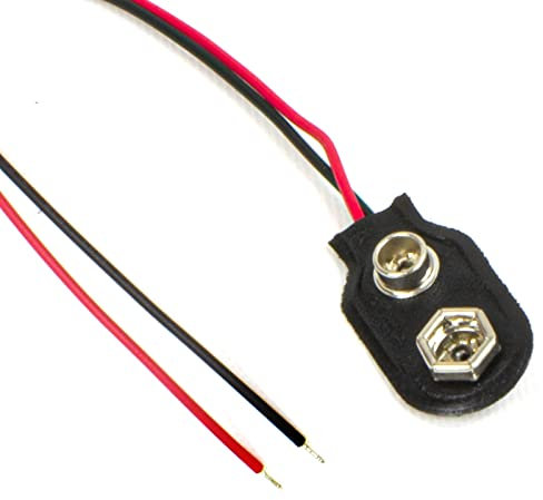 kenable PP3 9V Square Battery Snap ClipOn Connector Solder Lead 150mm Cable [Single Unit]