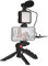 Camnoon Kit de video para teléfono, mini luz LED de video + micrófono cardioide + clip extensible para teléfono + trípode con brillo ajustable para transmisión en vivo, vlog, grabación de video