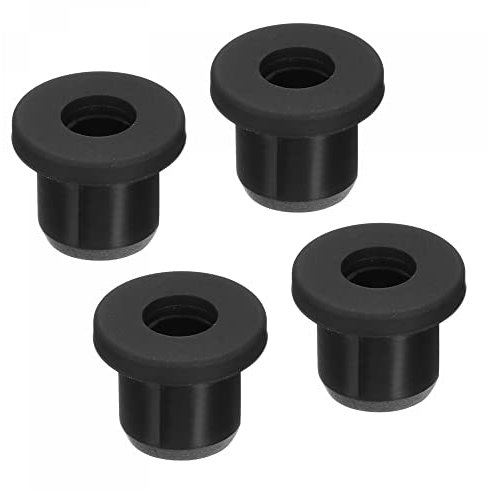 sourcing map Rubber Grommet Mount Dia 25/64 (10mm) Round T Type for Organizing and Protecting Cord Pack of 4