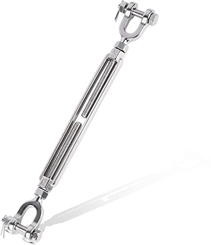 hannger Turnbuckle 3/8 M10 304 Stainless Steel Turnbuckle, 3200 lbs Working Load Limit, Jaw and Jaw Turnbuckles for Cables Wire Tensioner, Turnbuckle for Shade Sail, Yard Zipline